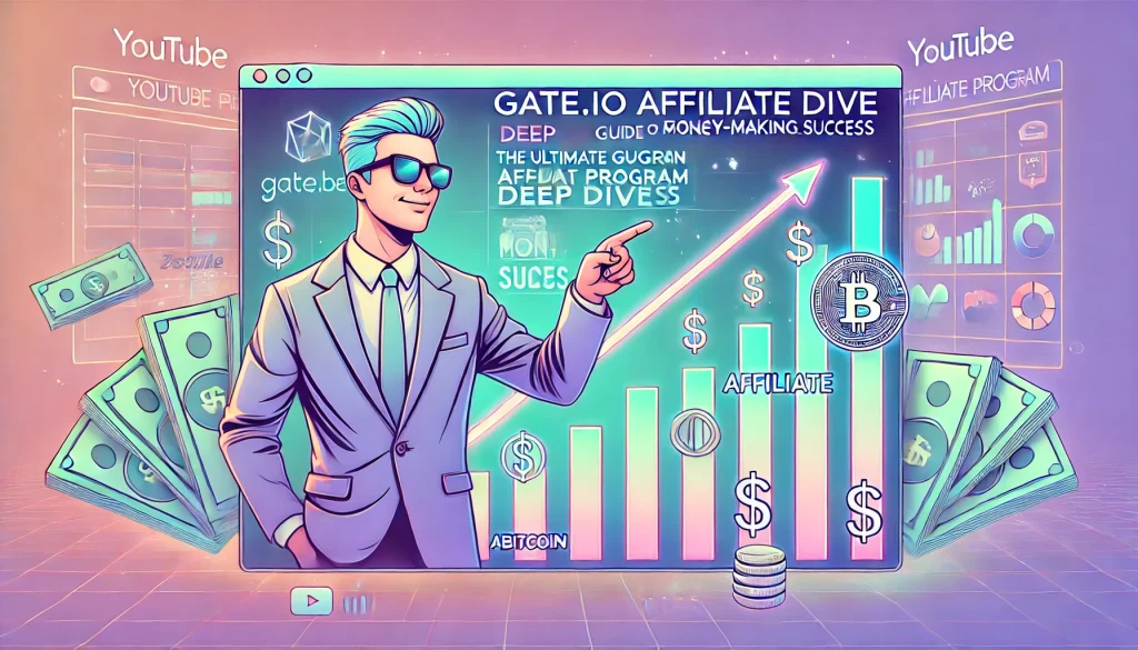 DALL·E 2025 06 10 08.21.56 A highly clickable YouTube thumbnail in pastel color tones with the title Gate.io Affiliate Program Deep Dive The Ultimate Guide for 2025 Money Maki