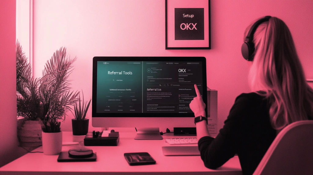 u7759862517 Confident professional at desk pointing to OKX re 598407dc 2186 4ada acbc f0c9cc7f0d17 3