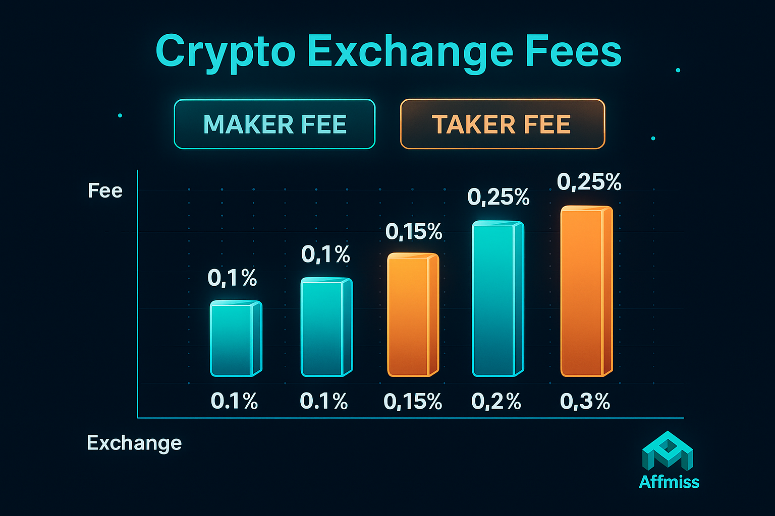 Crypto exchange fees comparison chart