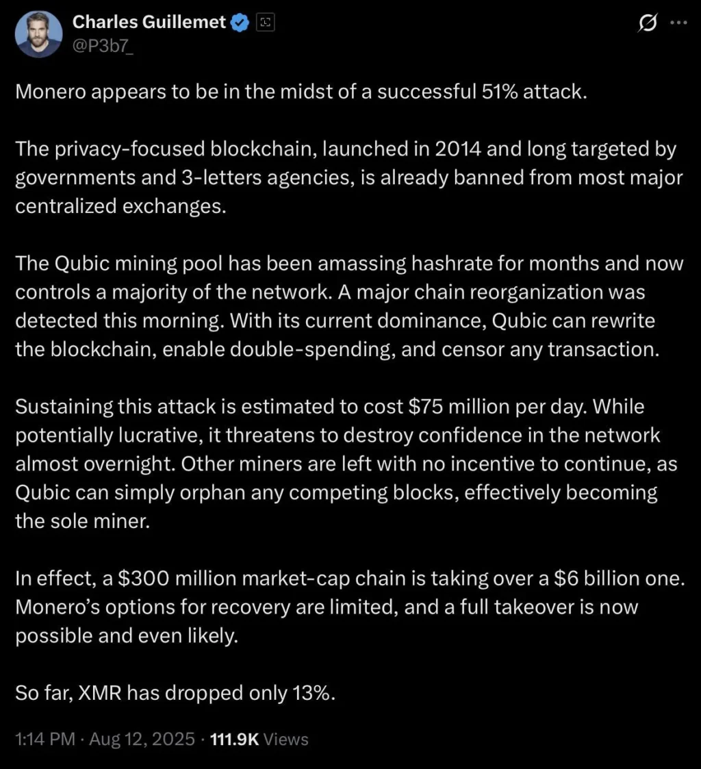 Kraken Halts Monero Deposits After 51 Attack Disrupts Network 1