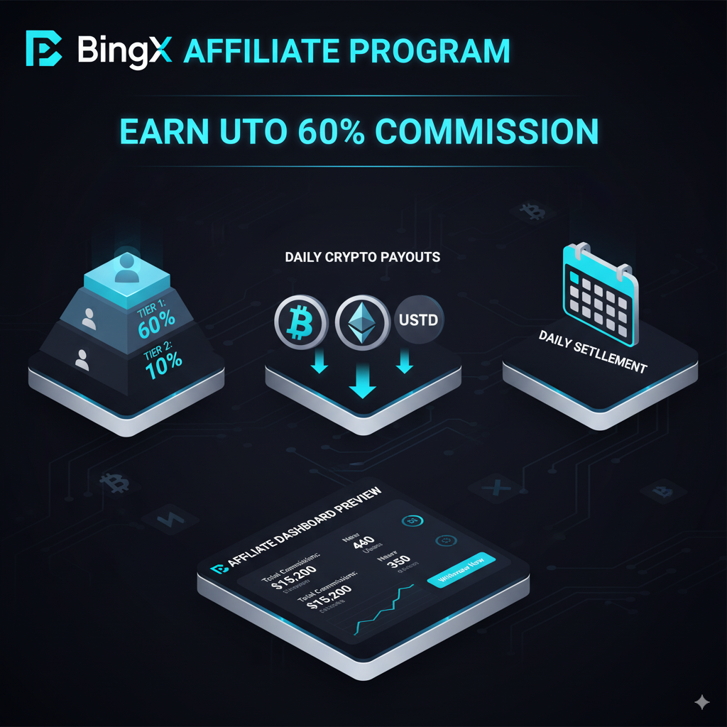 BingX Affiliate Program 2025: Earn Amazing 60% Commission Daily Payouts 3 BingX affiliate program commission structure up to 60% daily payouts