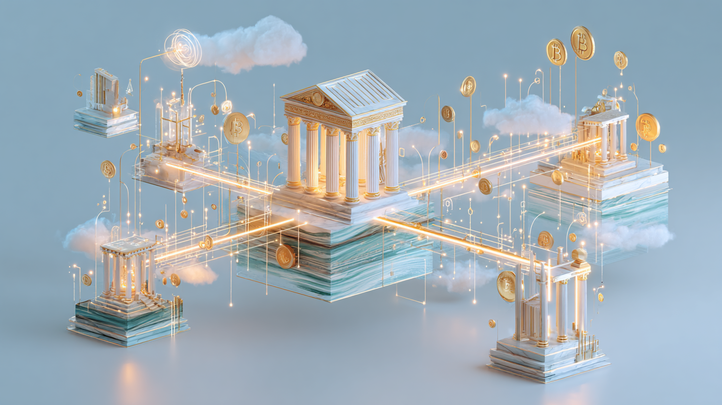 Future crypto exchanges DeFi integration diagram showing traditional centralized exchanges merging with decentralized finance protocols