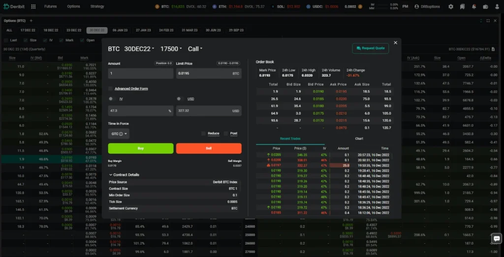 how to trade deribit options 4