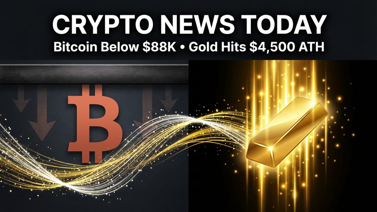 Crypto News Today | BTC Under $88K, Gold $4,500 ATH (Dec 26)
