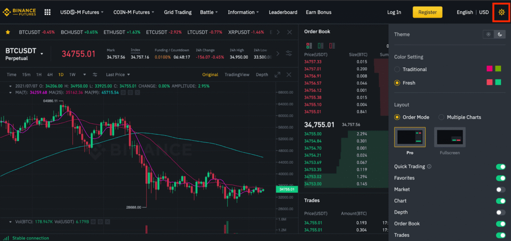 Binance Exchange Review — advanced trading interface with TradingView charts and deep BTC/USDT order book